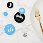 Sweet 16 prinses Tiara op Light Blue & Black Confetti