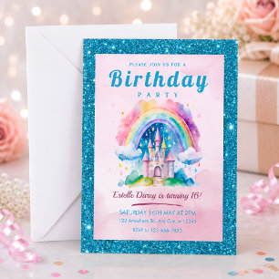 Sweet 16 Prinsessenkasteel Verjaardag Kaart