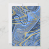 Sweet 16 | Quince Marble Liquid Blue Faux Gold Kaart (Achterkant)