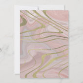 Sweet 16 | Quince Marble Liquid Pink Faux Gold Kaart (Achterkant)