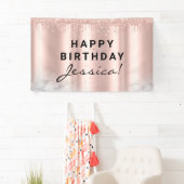 Sweet 16 Quinceañera Birthday Pink Elegant Sleek Spandoek (Insitu)