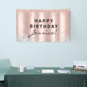 Sweet 16 Quinceañera Birthday Pink Elegant Sleek Spandoek (Beurs)