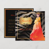 Sweet 16 / Quinceañera / Quince años / zebrastrepe Kaart (Voorkant / Achterkant)