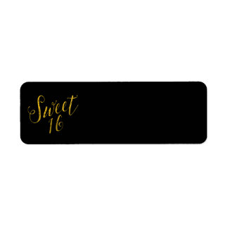 Sweet 16 Quote Faux Gold Foil Sparkly Sjabloon Etiket