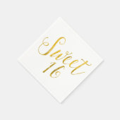 Sweet 16 Quote Faux Gold Foil Sparkly Sjabloon Servetten (Hoek)