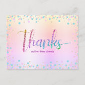 Sweet 16 Rainbow Glitter Ombre Birthday Dank u Briefkaart (Voorkant)