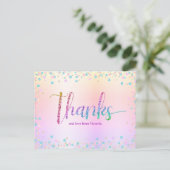 Sweet 16 Rainbow Glitter Ombre Birthday Dank u Briefkaart (Staand voorkant)