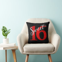 Sweet 16 | Red and Black Glam Typography Naam