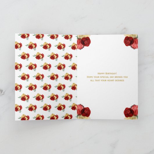 Sweet 16 Red Hair Princess Red Happy Birthday Kaart (Binnen)