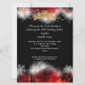 Sweet 16 Red Oranje Ice snowflake Fire Dress Kaart (Achterkant)