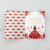 Sweet 16 Red Princess Brunette Girl Kaart (Binnen)