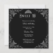 Sweet 16 Regal Black White Silver Tiara Kaart (Achterkant)