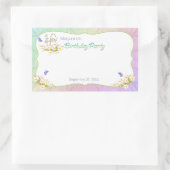 Sweet 16 Regenboog en Vlinders Verjaardagsfeest Rechthoekige Sticker (Tas)