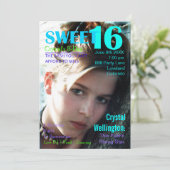 Sweet 16 Rising Star Blauwgroen magazine Hoesje Ui Kaart (Staand voorkant)
