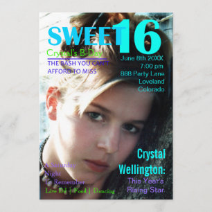 Sweet 16 Rising Star Blauwgroen magazine Hoesje Ui Kaart