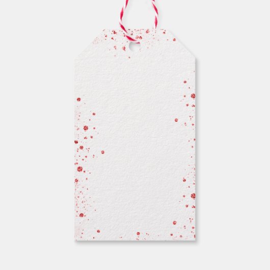 Sweet 16 rode witte glitterballonnen bedankt cadeaulabel (Achterkant)