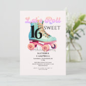 Sweet 16 Rolschaatsen Verjaardagsfeest Kaart (Staand voorkant)