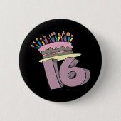 Sweet 16 ronde button 5,7 cm (Voorkant)