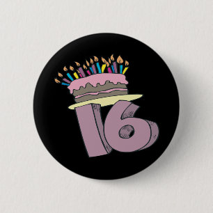 Sweet 16 ronde button 5,7 cm