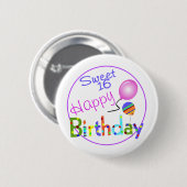 Sweet 16 ronde button 5,7 cm (Voorkant /achterkant)