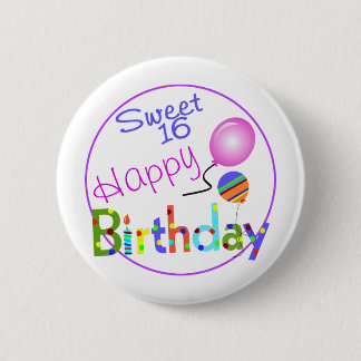 Sweet 16 ronde button 5,7 cm