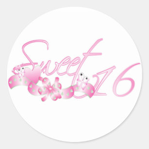Sweet 16 ronde sticker