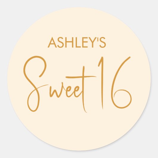 Sweet 16 ronde sticker (Voorkant)