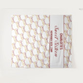 Sweet 16 Rood Gouden Verjaardagsfeest Achtergrond Wandkleed (Voorkant (horizontaal))