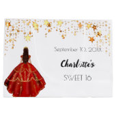 Sweet 16 rood wit goud sterren jurk tiara groot cadeauzakje (Achterkant)