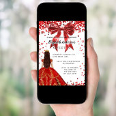 Sweet 16 rood witte jurk boog kaart