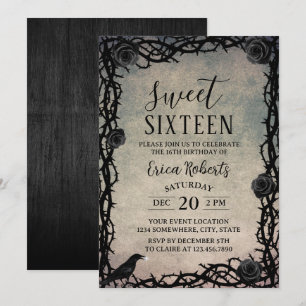 Sweet 16  Roos & Dark Fairytale Thorn Kaart