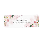 Sweet 16 Roos Gold Blush Waterverf Floral Etiket (Voorkant)