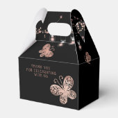 Sweet 16 Roos Gold Butterfly Chic Modern Birthday Bedankdoosjes (Achterkant)