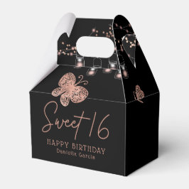 Sweet 16 Roos Gold Butterfly Chic Modern Birthday Bedankdoosjes