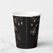 Sweet 16 Roos Gold Butterfly Chic Modern Birthday Papieren Bekers (Rechts)