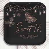 Sweet 16 Roos Gold Butterfly Chic Modern Birthday Papieren Bordje