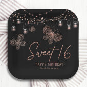 Sweet 16 Roos Gold Butterfly Chic Modern Birthday Papieren Bordje