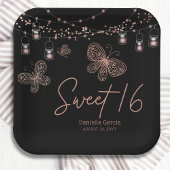 Sweet 16 Roos Gold Butterfly Chic Modern Birthday Papieren Bordje