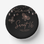 Sweet 16 Roos Gold Butterfly Chic Modern Birthday Papieren Kommen (Voorkant)