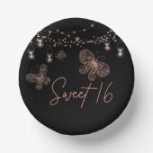 Sweet 16 Roos Gold Butterfly Chic Modern Birthday Papieren Kommen (Voorkant)