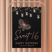 Sweet 16 Roos Gold Butterfly Chic Modern Birthday Perfect Poster