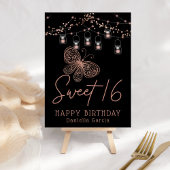 Sweet 16 Roos Gold Butterfly Chic Modern Birthday Perfect Poster