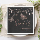 Sweet 16 Roos Gold Butterfly Chic Modern Birthday Servet