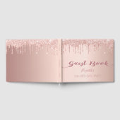 Sweet 16 roos gold drupt roze gastenboek (Volledig)