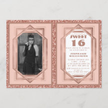 Sweet 16 Roos Gold en Glitter Gatsby Art Deco