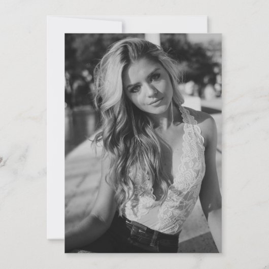 Sweet 16 Roos Gold Glitter & Black Party Kaart (Achterkant)