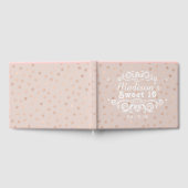 Sweet 16 Roos Gold Polka Dots Custom Gastenboek (Volledig)