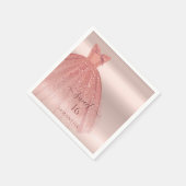 Sweet 16 Roos Gold Script Glam Verjaardagspapier Servet (Hoek)