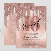 Sweet 16 Roos Gold Trendy Kaart (Voorkant / Achterkant)