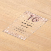 Sweet 16 roos goud clear party acryl uitnodigingen (Laagn)